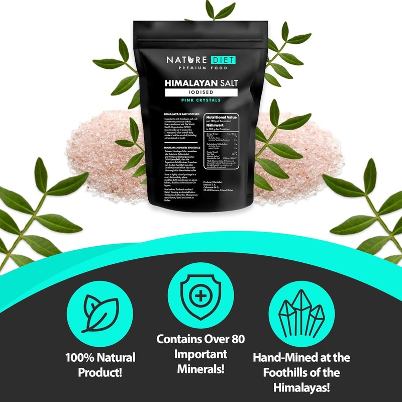 Nature Diet - Himalayan Salt from Pakistan, 1000 g, Pink