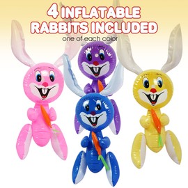 ArtCreativity 23 Inch Inflatable Easter Bunny, Blow Up Easter Bunny, Egg Hunt Supplies for Easter Basket Stuffers, Indoor and Outdoor Decoration, Party Favors, 4 Colors