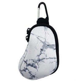 CHJCKOO Neoprene Asthma Inhaler Holder, Protective Portable Travel Handy Holster, Lightweight Carrying Case with Carabiner Clip, Inhaler Not Included (Marble White)