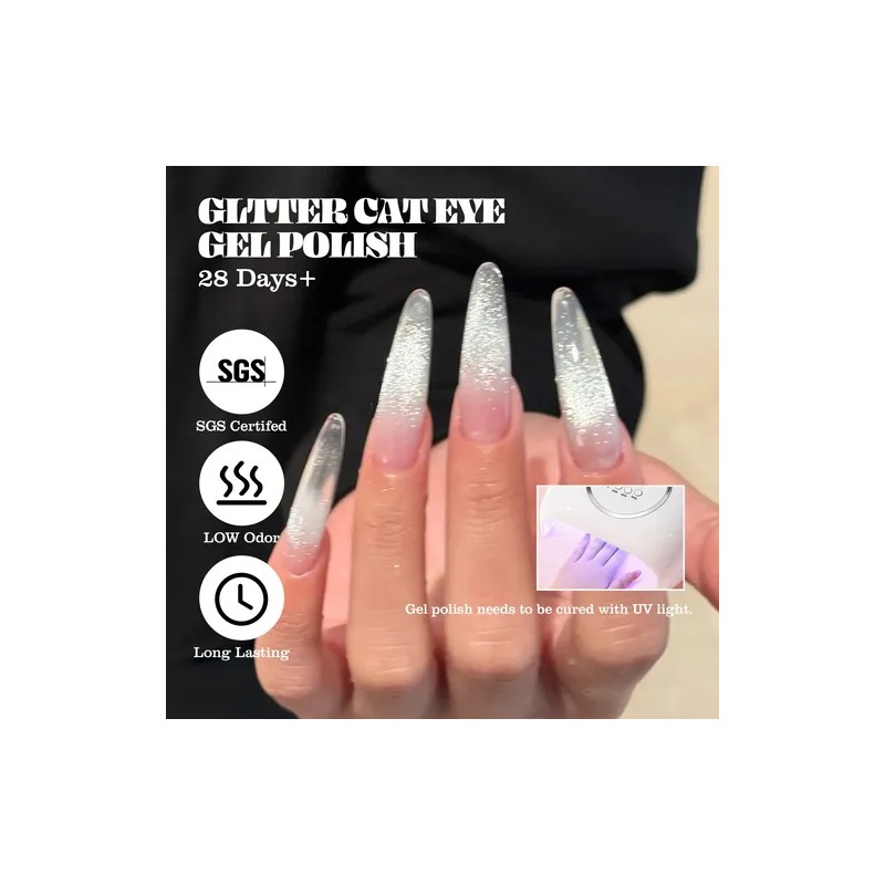Gel Holográfico Semipermanente Para Ojos De Gato, 2 Unidades