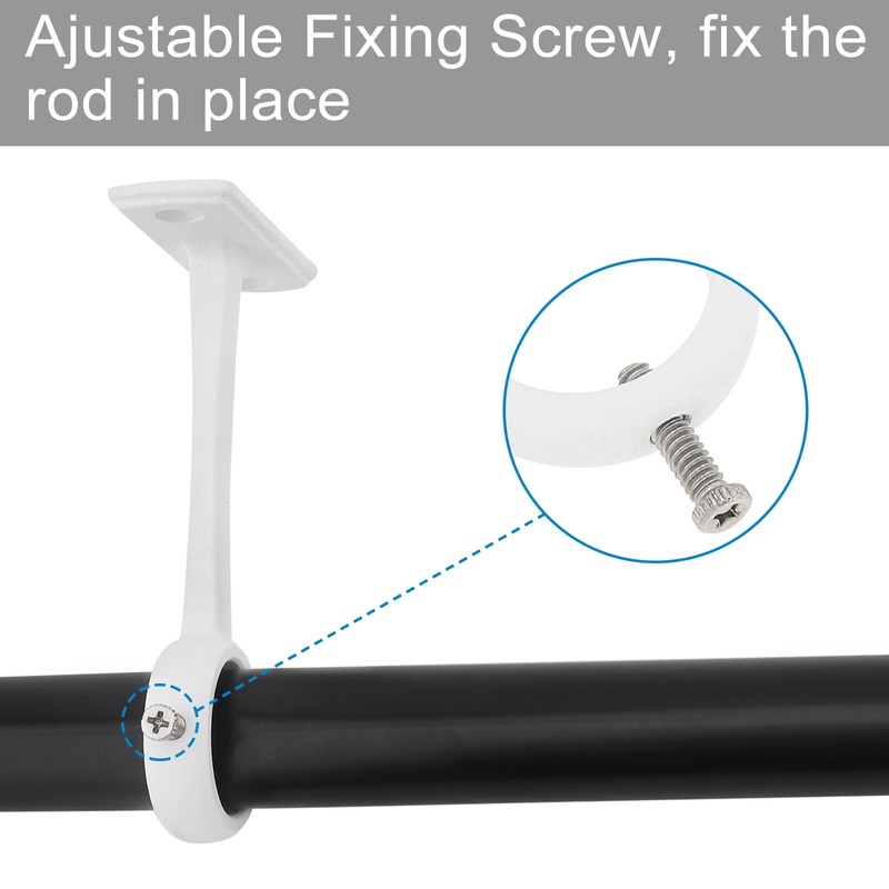 HOJLKLD Curtain Rod Brackets, 2 Pieces Aluminium Ceiling Curtain Rod