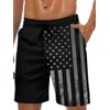 Lzzidou Men's American Flag Swim Trunks USA 4th of July