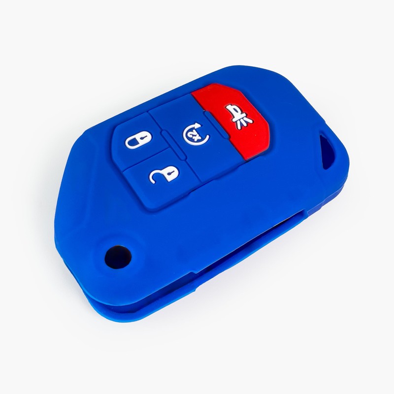 2-Pack Click&Fit Silicone Key Fob Covers Compatible with Jeep Wrangler