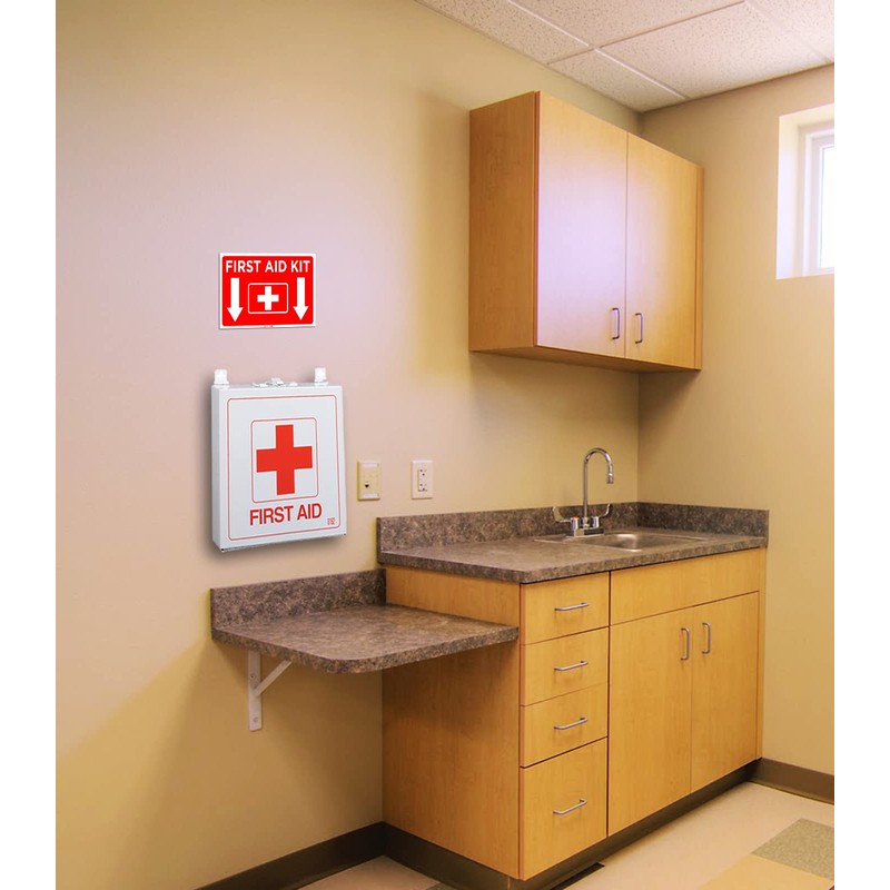 (Set of 2) First Aid Kit Sign - 10" x