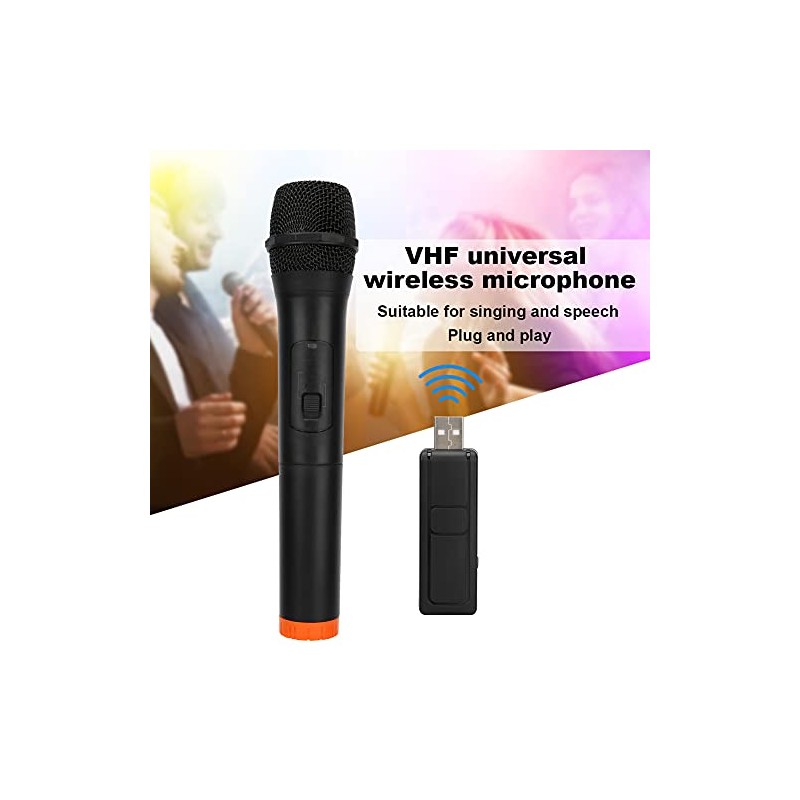 Micrófono de Mano, VHF Micrófono Inalámbrico Universal ABS Plástico Micrófono