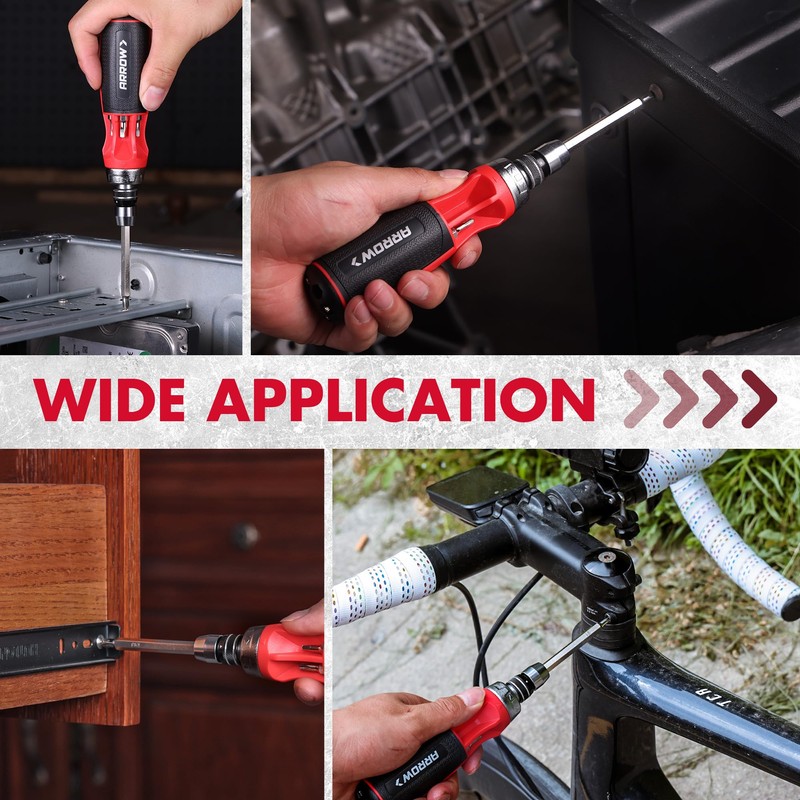 ARROW Ratcheting Screwdriver, 12-IN-1 Multi Bit Ratchet Screwdriver set