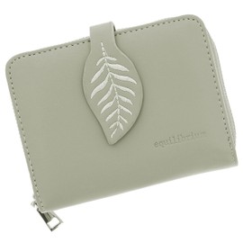 Equilibrium Embroidered Leaf Zip Around Closure RFID Blocker Purse for Cards and Cash Multi Compartment - Grey, Sage or Black Designs (Sage)