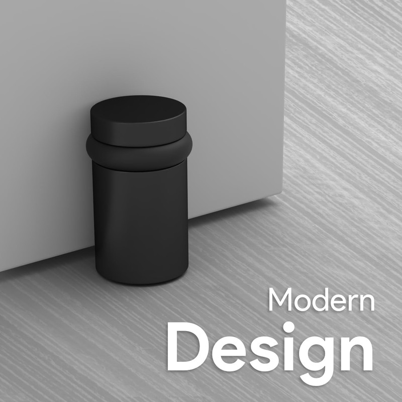 Mega Handles Floor Door Stopper, Black Stopper Quickly Installed Wall
