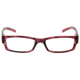 Calabria 757 Crystal Striped Reading Glasses +3.50 Strawberry Red Women Trendy Vibrant Readers Vintage Eyeglass w/Soft Case