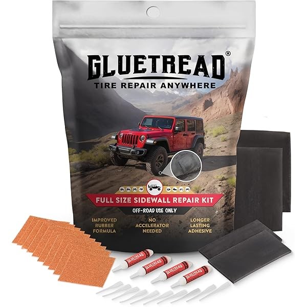 GlueTread Full-Size 4x4 Sidewall Tire Repair Kit | Sidewall Tire