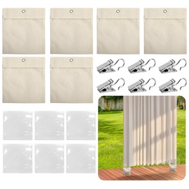 6 Pack Outdoor Curtain Weights-Portable Weight Bag-Outdoor Curtain Sandbag-Heavy Duty Drapery Weights for Pergola Drapes Cabana Gazebo Garden Tents Tablecloths