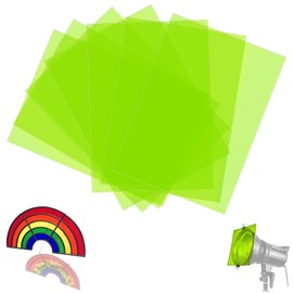 SWTYExt Pack of 7 Heat Resistant Film for Lamps Neon Green Lamp Film 29.7 x 21 cm Colour Films Gel Colour Filter A4 Transparent Colour Correction for Photo Lamp Headlight Graphic Studio Strobe Flash