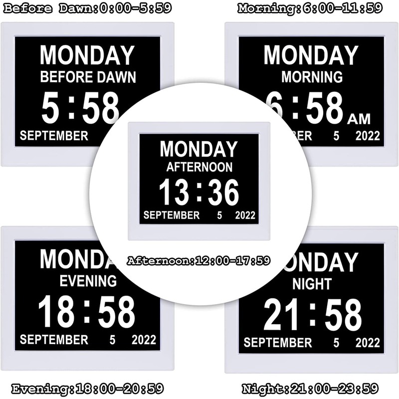 TMCC Dementia Clock Digital Day Calendar Clock -Extra Large Date