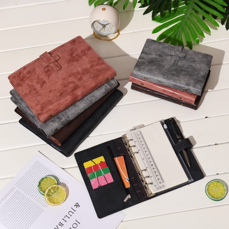 Wonderpool A6 Leather Ring Binder Diary Notebook Organiser Folder -