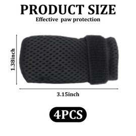 4 PCS Cat Booties, Cat Mittens to Prevent Scratching, Mesh Breathable Shoes are Adjustable, Suitable for Bathing, Feeding and Trimming Nails (S, Black)