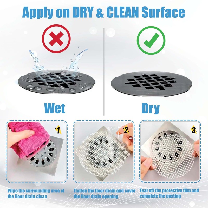 35 Pack Disposable Shower Drain Hair Catcher Mesh Stickers