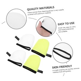 TOVINANNA Superior Face Cleaning Gloves Makeup Remover Women's Beauty Tool Gentle Fiber Towels for Travel Random