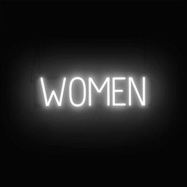 SpellBrite WOMEN Sign for Business | Restroom-Related Sign with Neon Look, White LED Light Source | 23.4" x 6.3"
