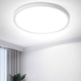 ZMH Ceiling Light LED Ceiling Light Kitchen - Diameter 18 cm Bathroom Lamp Flat 15 W Rhombus Plate Kitchen Lamp Round 6500 K Eye Protection Hallway Lamp Ultra Thin 2.6 cm Cool White Bathroom Lamp for