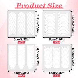 40 Sheets French Tip Nail Stickers Self-Adhesive French Manicure Strips White Nail Guides Strips Decals for DIY Manicure Art Professional and Home Use(1620pcs)