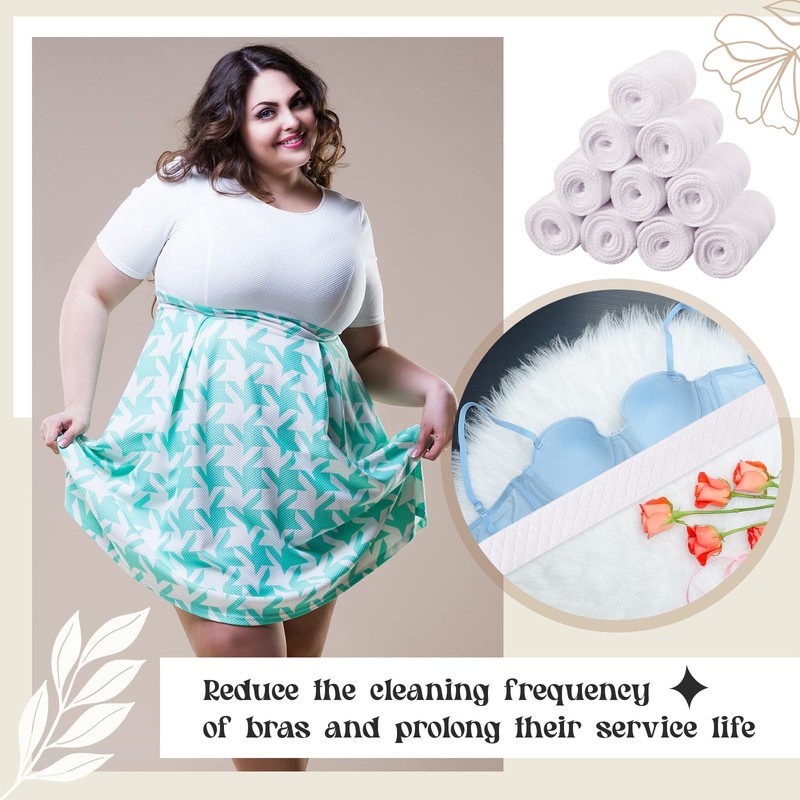 Toulite 10 Pcs Cotton Bra Liners Boob Sweat Pads 3