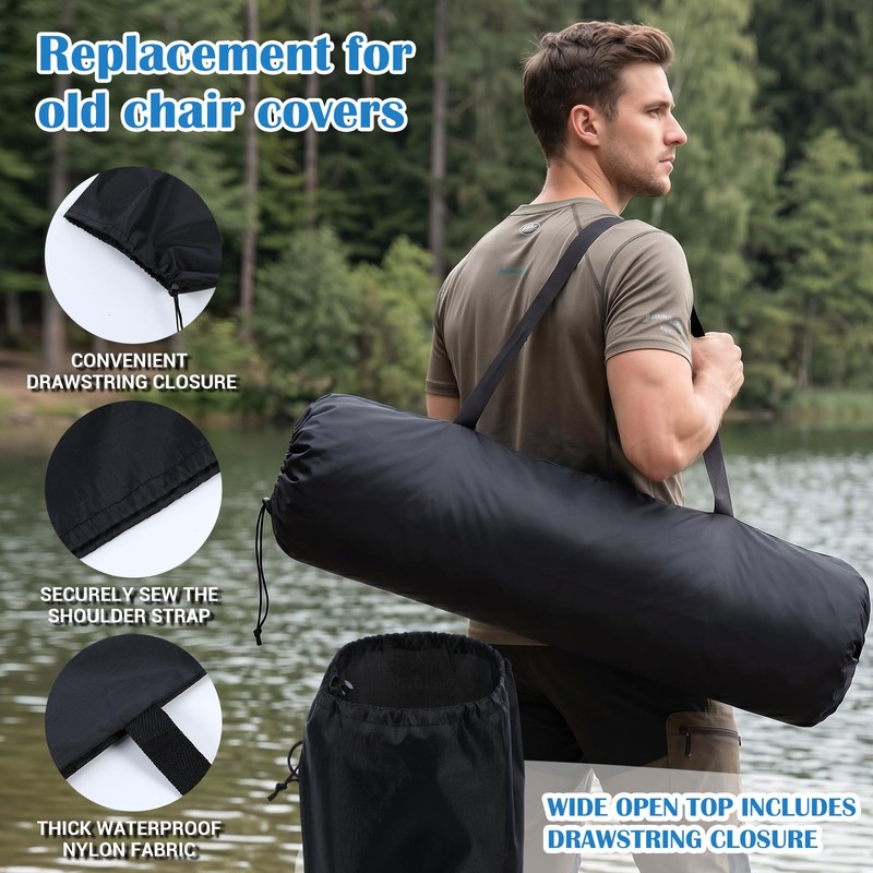 2PCS 39" Large Camp Chair Replacement Bag Portable Camping Folding