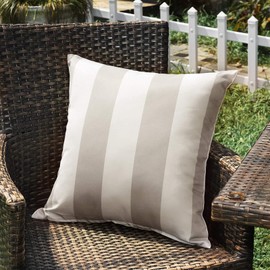 SK Studio Pack of 2 Outdoor Cushions Weatherproof Waves Striped Cushion Cover Sofa Cushion Decorative for Garden Sofa Living Room Bed Stripes Grey 45 x 45 cm