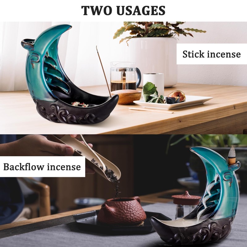 SagTuol Incense Burner, Backflow Incense Burner, Ceramic Incense Stick Holder