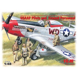 ICM 48083 USAAF Pilots and Ground Personnel (1941-1945) (5 Figures - 3 Pilots, 2 Mechanics)