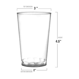 Plastic Drinking Glasses, Disposable Glass Cups, Clear Hard Plastic Water, Tea Tumbler - Bulk Party Cocktail Glasses For Wedding, Christmas, Birthday & All Occasions (600 Plastic Cups - 12 oz, Clear)