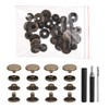 HARFINGTON 50 Set Leather Snap Fasteners Kit 15mm Metal Snap