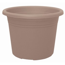 Large Drip Cylindro Round Plastic Plant Pot, Taupe 40, 45 cm