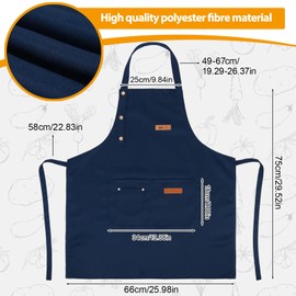 CECOMBINE 2 Pack Kitchen Apron for Women, Adjustable Cooking Unisex Imitation Nylon Waterproof Apron with Pockets, Professional Kitchen Apron for Chef Bakers Home Kitchen Restaurant men women