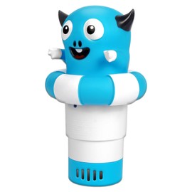 Pool Chlorine Floater, Collapsible Floating Chlorine Dispenser, Fits 1 and 3 Inch Tablets & Bromine Holder for Large and Small Pool, Hot Tub, Spa(Little Monster)