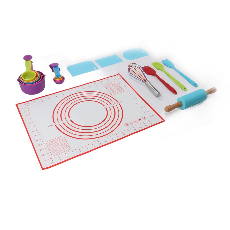 19PCS Kids Baking Set Silicone Nonstick Safe Spatula Brush Whisk