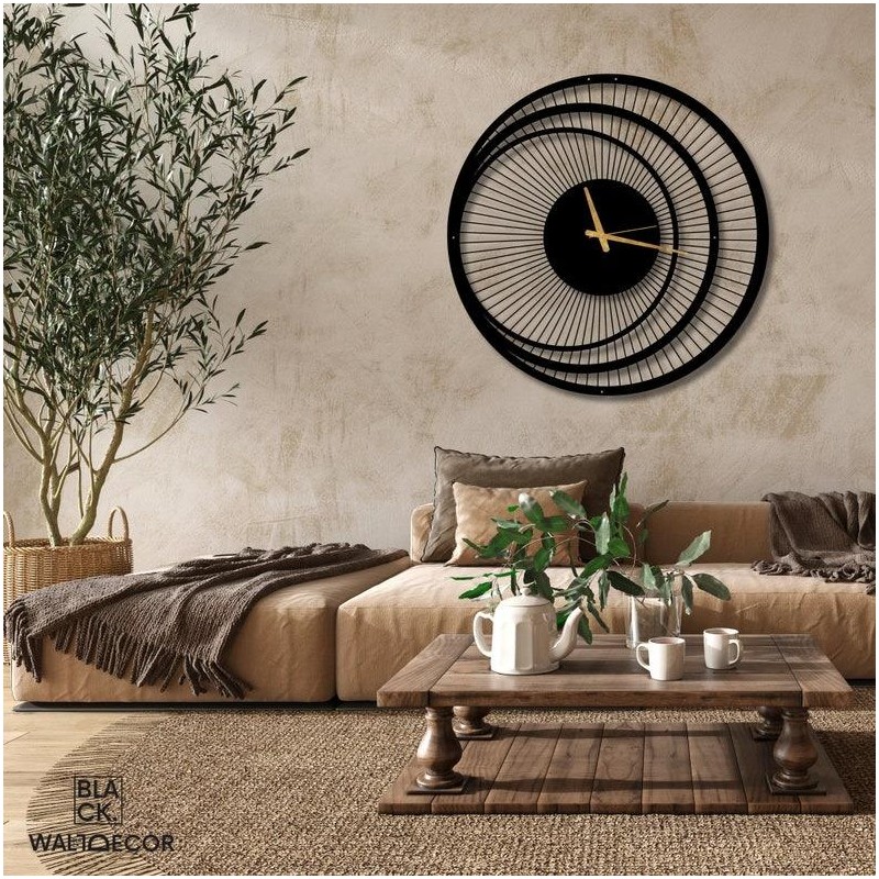 Wall Clock Unique, Round Wall Clock, Triple Circle Metal Wall