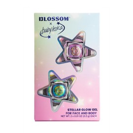 Blossom x babyleska Stellar Glow Gel Makeup Eyeshadow Flake Multichrome Color Gradient Shiny Eye Shadow Topper Multi-Tone High Shine Finish Metallic Glitter Shimmer, 2 pack, Supernova/Shooting Star