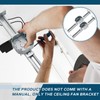 Tandefio 6 Pcs Adjustable Ceiling Fan Bracket Ceiling Mounting Bracket