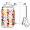 2 Pcs Plastic Candy and Cookie Jars with Lids, Clear