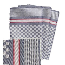 Ross Food Cloth in Catering Quality Grey/Red Set of 3 50 x 100 cm