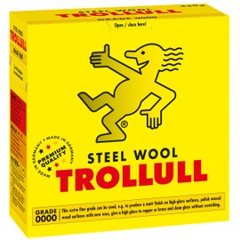 TROLLULL Steel Wool | Wire Wool 450g extra-fine 0000 polishes waxed wood, copper, brass, and matt surfaces, cleans glass