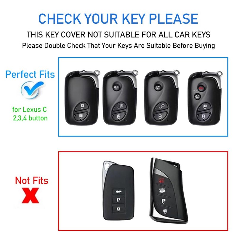 for Lexus Key Fob Cover, Premium Aluminum and Leather Protective