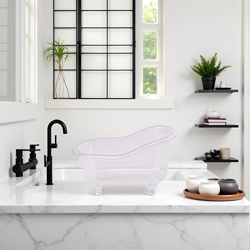 Clear Mini Bathtub Sundries Storage Box Jewelry Storage Box Makeup