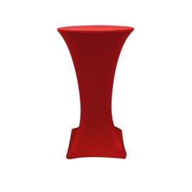 Your Chair Covers - 24" D x 42" H Highboy Cocktail Round Stretch Spandex Table Cover - Red, Fitted Elastic Tablecloth for Round Tables, Outdoor Party DJ Tradeshow Banquet Vendor Wedding