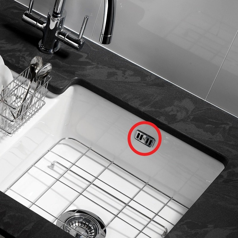 RAK Chrome Ceramic Kitchen Sink Decorative Overflow Cover Plate &