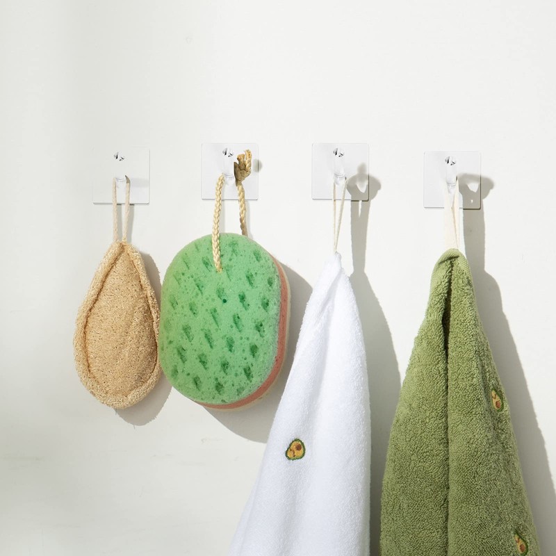 Jetec 12 Pieces Acrylic Wall Mounted Coat Hooks Hat Rack