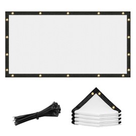 Amgo 2' x 10' White Custom Size Shade Cloth with Grommets - 90% Sunblock, Durable Mesh Fabric Tarp for Dog Kennel Cover, Fence Privacy Screen, Greenhouse, Chicken Coop & Pet Playpen