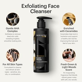MANSCAPED Skin Ultra Daily Regimen - Esenciales Para El Cuidado De La Piel Masculina Con Limpiador Facial, Hidratante Facial Y Sérum Iluminador Formulado Con Un Complejo De Ceramidas Para Limpiar, Exf