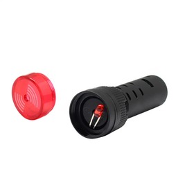 tooloflife Red Indicator Light with Buzzer AC/DC 24V/220V 22mm Indicator Panel Mount Indicator Light for Panel Mount