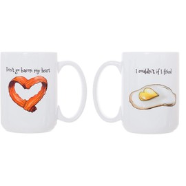 Artisan Owl Don't Go Bacon My Heart/I Couldn't If I Fried 15 oz Deluxe Large Single Double-Sided Mug (1)
